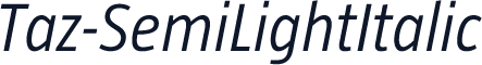 Taz-SemiLightItalic