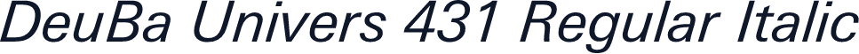 DeuBa Univers 431 Regular Italic