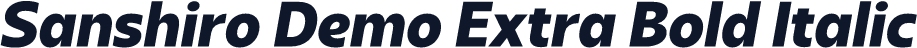 Sanshiro Demo Extra Bold Italic