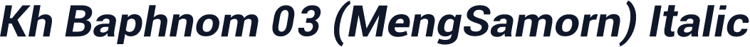 Kh Baphnom 03 (MengSamorn) Italic