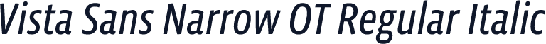 Vista Sans Narrow OT Regular Italic