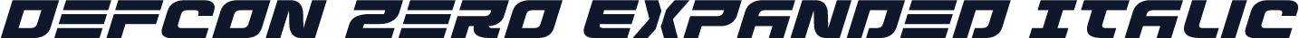 Defcon Zero Expanded Italic