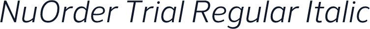 NuOrder Trial Regular Italic