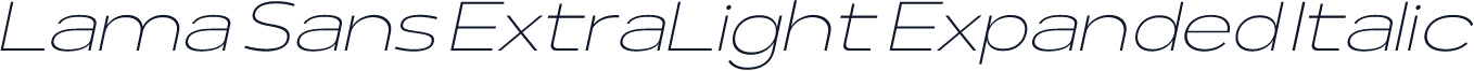 Lama Sans ExtraLight Expanded Italic