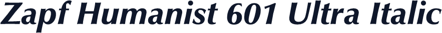 Zapf Humanist 601 Ultra Italic