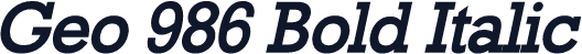Geo 986 Bold Italic