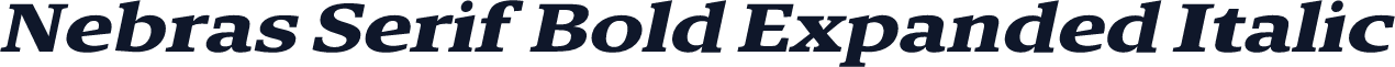 Nebras Serif Bold Expanded Italic