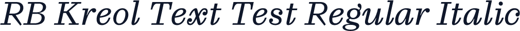 RB Kreol Text Test Regular Italic