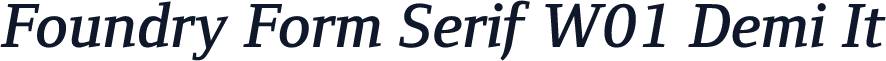 Foundry Form Serif W01 Demi It