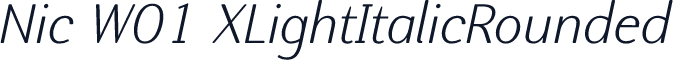 Nic W01 XLightItalicRounded