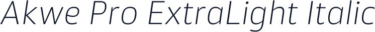 Akwe Pro ExtraLight Italic