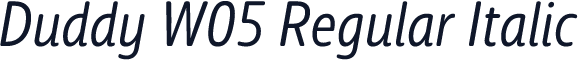 Duddy W05 Regular Italic