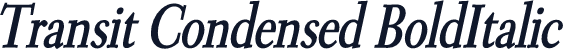 Transit Condensed BoldItalic