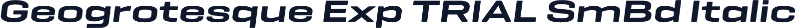 Geogrotesque Exp TRIAL SmBd Italic