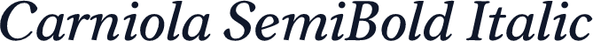 Carniola SemiBold Italic