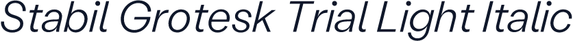 Stabil Grotesk Trial Light Italic