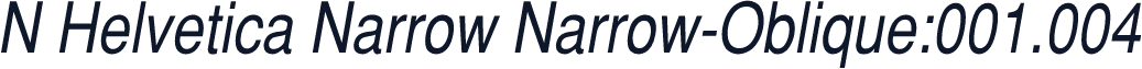 N Helvetica Narrow Narrow-Oblique:001.004