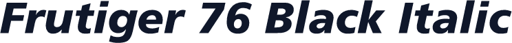 Frutiger 76 Black Italic