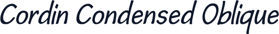 ☞Cordin Condensed Oblique
