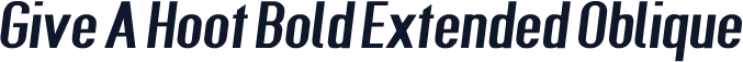 Give A Hoot Bold Extended Oblique