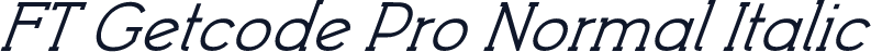 FT Getcode Pro Normal Italic