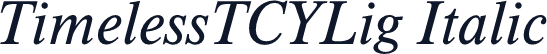 TimelessTCYLig Italic