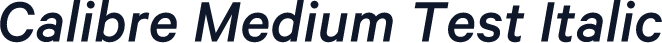 Calibre Medium Test Italic
