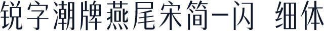 锐字潮牌燕尾宋简-闪 细体