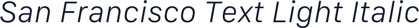 San Francisco Text Light Italic