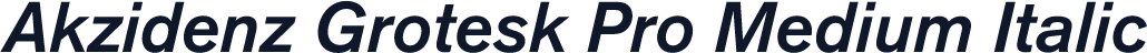 Akzidenz Grotesk Pro Medium Italic