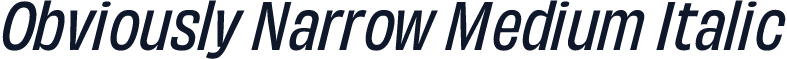 Obviously Narrow Medium Italic