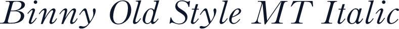 Binny Old Style MT Italic