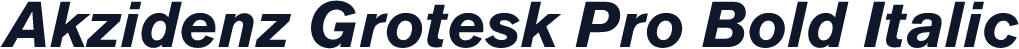 Akzidenz Grotesk Pro Bold Italic