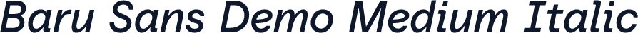 Baru Sans Demo Medium Italic