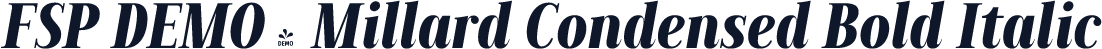 FSP DEMO - Millard Condensed Bold Italic
