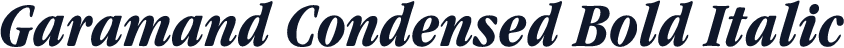 Garamand Condensed Bold Italic