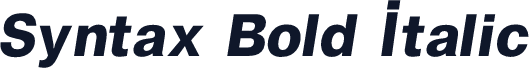 Syntax Bold Italic