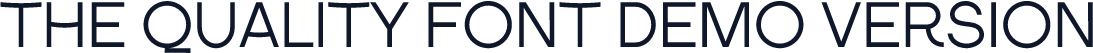 THE QUALITY FONT DEMO VERSION