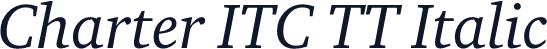 Charter ITC TT Italic