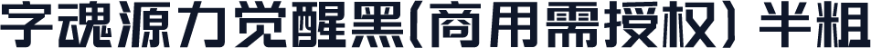 字魂源力觉醒黑(商用需授权) 半粗