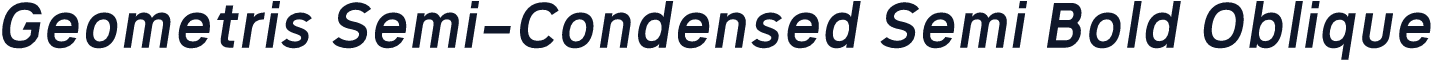 Geometris Semi-Condensed Semi Bold Oblique