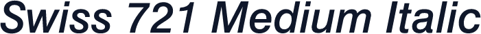 Swiss 721 Medium Italic