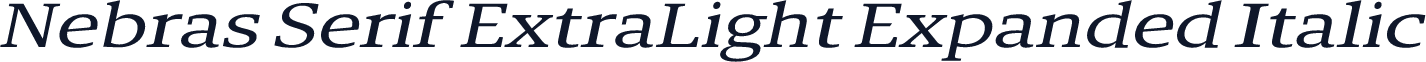 Nebras Serif ExtraLight Expanded Italic