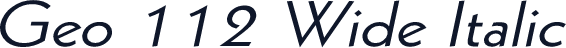Geo 112 Wide Italic