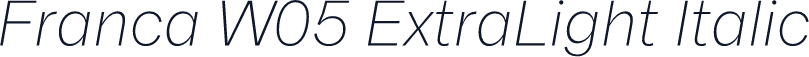 Franca W05 ExtraLight Italic