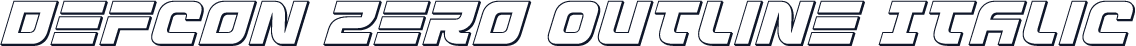 Defcon Zero Outline Italic