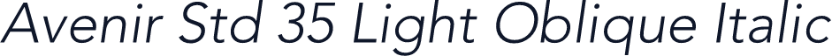 Avenir Std 35 Light Oblique Italic