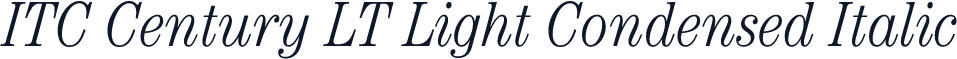 ITC Century LT Light Condensed Italic