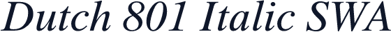 Dutch 801 Italic SWA