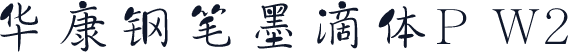 华康钢笔墨滴体P W2
